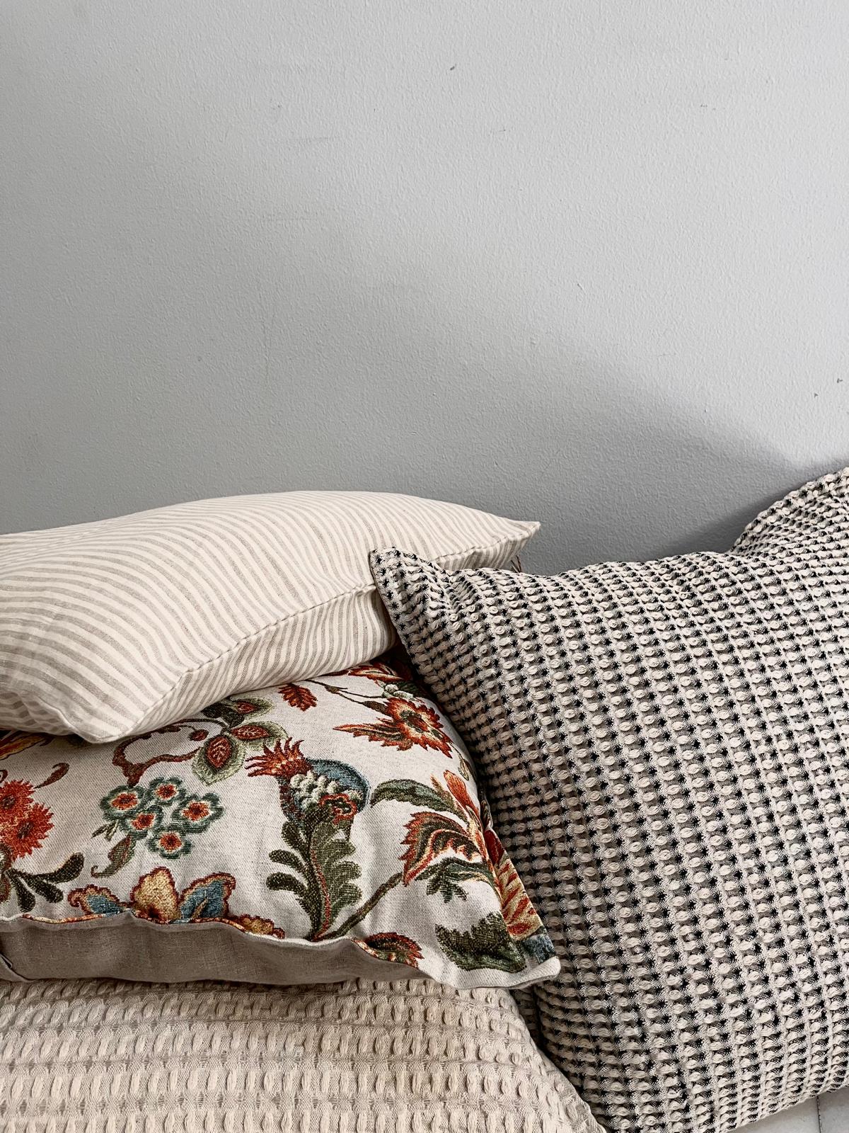 Cushion Cover, Orange Flowery