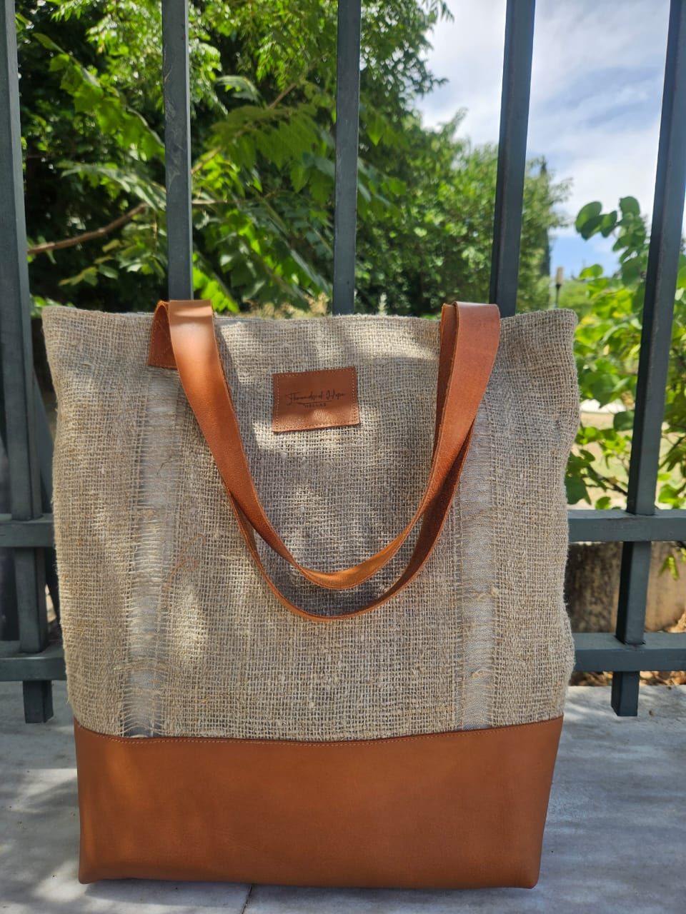 Linen tote bag